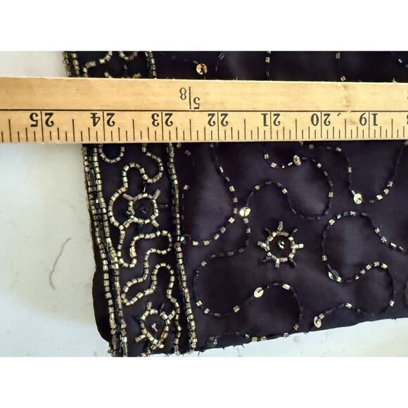 Vtg. JMD New York Black Beaded Sequin Long Sleeve Jacket Size M Cocktail Y2K 80s - Picture 11 of 12